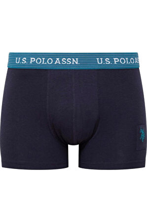 U.S. Polo Assn. Erkek Baskılı-Lacivert-Yeşil 3'lü Boxer 80515
