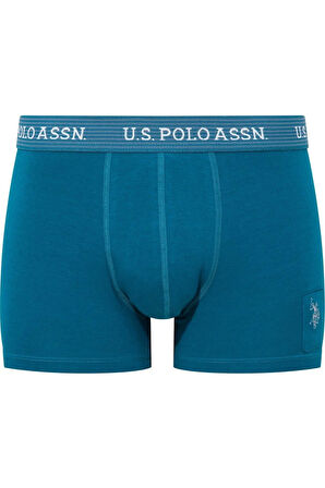 U.S. Polo Assn. Erkek Baskılı-Lacivert-Yeşil 3'lü Boxer 80515