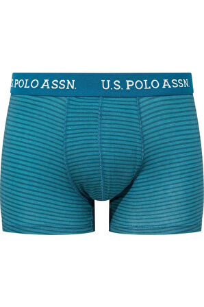 U.S. Polo Assn. Erkek Baskılı-Lacivert-Yeşil 3'lü Boxer 80515