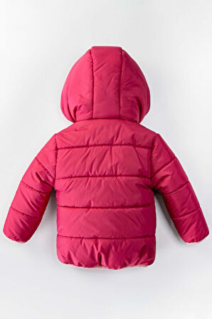 Tavşan Şişme İçi Peluş Kürklü Fermuarlı Cepli Kalın Kar Kapüşonlu Kışlık Kız Bebek Mont Çocuk Kaban