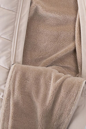 Panda İçi Peluş Patikli Kar Kapüşonlu Kışlık Kız Erkek Bebek Astronot Tulum Kozmonot Mont Çocuk 