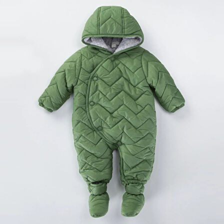 Kapitone İçi Kürklü Peluş Çıtçıtlı Kışlık Kapüşonlu Çocuk Erkek Bebek Astronot Tulum Kozmonot Mont