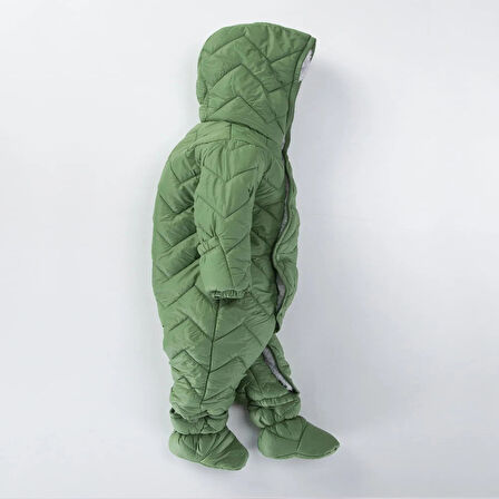 Kapitone İçi Kürklü Peluş Çıtçıtlı Kışlık Kapüşonlu Çocuk Erkek Bebek Astronot Tulum Kozmonot Mont