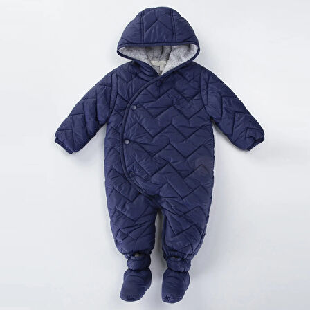 Kapitone İçi Kürklü Peluş Çıtçıtlı Kışlık Kapüşonlu Çocuk Erkek Bebek Astronot Tulum Kozmonot Mont