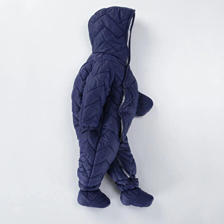 Kapitone İçi Kürklü Peluş Çıtçıtlı Kışlık Kapüşonlu Çocuk Erkek Bebek Astronot Tulum Kozmonot Mont