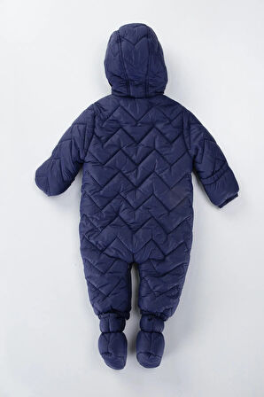 Kapitone İçi Kürklü Peluş Çıtçıtlı Kışlık Kapüşonlu Çocuk Erkek Bebek Astronot Tulum Kozmonot Mont