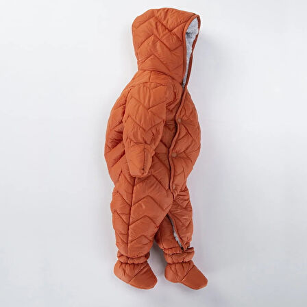 Kapitone İçi Kürklü Peluş Çıtçıtlı Kışlık Kapüşonlu Çocuk Erkek Bebek Astronot Tulum Kozmonot Mont