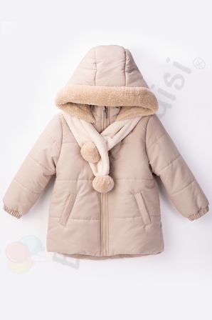 Atkılı İçi Peluş Kürklü Cepli Kapitone Kalın Kapüşonlu Kar Kışlık Şişme Erkek Bebek Mont Çocuk Kaban