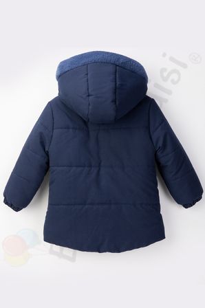 Atkılı İçi Peluş Kürklü Cepli Kapitone Kalın Kapüşonlu Kar Kışlık Şişme Erkek Bebek Mont Çocuk Kaban