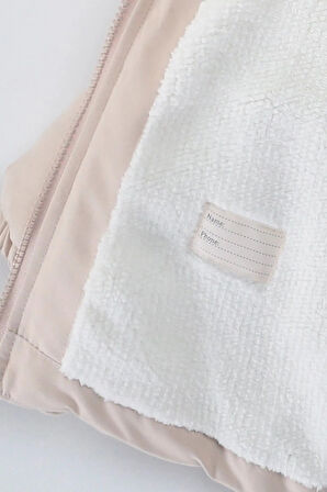 Kapüşonlu Cepli İçi Peluş Kürklü Fermuarlı Kapitone Kar Şişme Kışlık Erkek Bebek Mont Çocuk Kaban