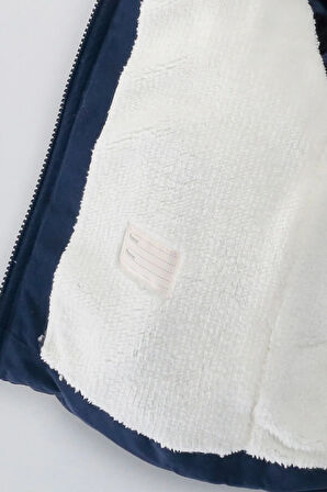 Kapüşonlu Cepli İçi Peluş Kürklü Fermuarlı Kapitone Kar Şişme Kışlık Erkek Bebek Mont Çocuk Kaban