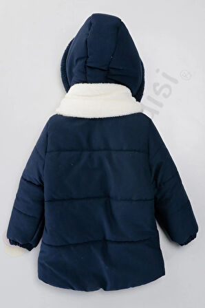 Kapüşonlu Cepli İçi Peluş Kürklü Fermuarlı Kapitone Kar Şişme Kışlık Erkek Bebek Mont Çocuk Kaban