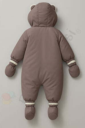 YENİ İçi Peluş Patikli Eldivenli Kapüşonlu Kar Kışlık Çocuk Erkek Bebek Astronot Tulum Kozmonot Mont