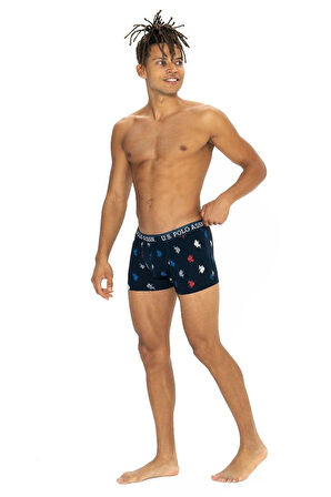 U.s Polo Assn. 80528 Erkek Pamuklu 3'lü Boxer-Siyah&Bordo&Baskılı