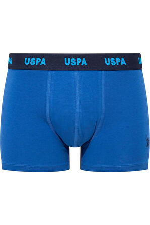 U.S. Polo Assn. Erkek 80509 Lacivert-Saks-Baskılı 3'lü Boxer