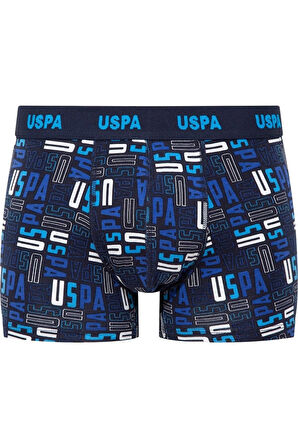 U.S. Polo Assn. Erkek 80509 Lacivert-Saks-Baskılı 3'lü Boxer
