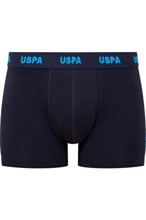 U.S. Polo Assn. Erkek 80509 Lacivert-Saks-Baskılı 3'lü Boxer