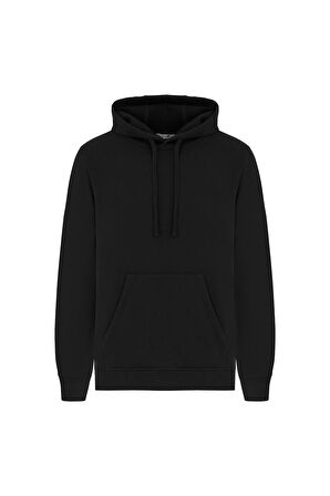 UNİSEX SİYAH DÜZ BASİC SWEATSHİRT