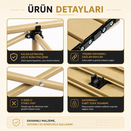 Neo Trail Katlanabilir Premium Kamp Masası | Kompakt Tasarım, 120x55 4 Kişilik Masa, Taşıma Çantalı, Kolay Kurulum