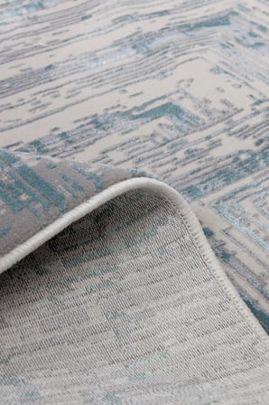 Madrid 1005 Mavi Halı Kilim Kaymaz Taban Salon Mutfak Kesme Yolluk Makine Halısı