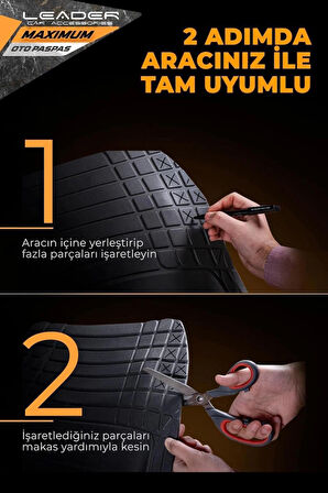 Renault Clio 4 4D Havuzlu Oto Paspas Modern Serisi Kesilebilir Model SİYAH
