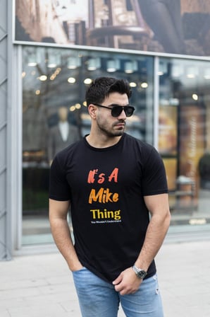 MODA ŞEHRİ Erkek It Is A Mike Thing Baskılı Erkek T-shirt
