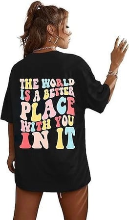 MODA ŞEHRİ Bisiklet Yaka Baskılı T-shirt - Siyah