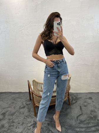 MODA ŞEHRİ 5778 DENİM CARROT FIT-MAVİ