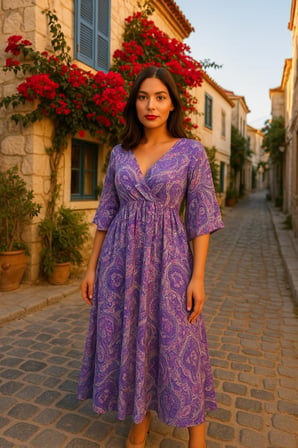 MODA ŞEHRİ 7035 ELBİSE-MOR