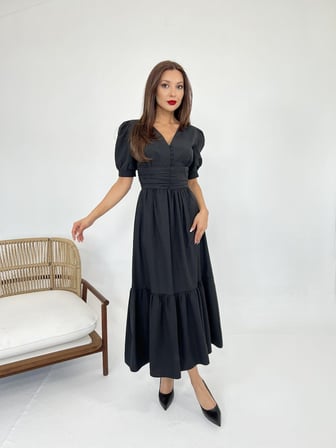 MODA ŞEHRİ 6411 ELBİSE-SİYAH