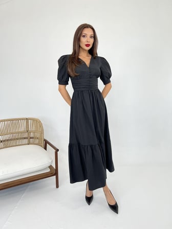 MODA ŞEHRİ 6411 ELBİSE-SİYAH