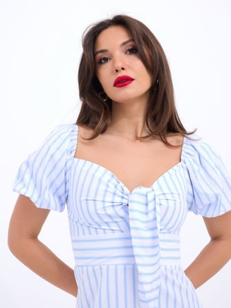 MODA ŞEHRİ 5948 ELBİSE-LOS ANGELES ÇİZGİLİ
