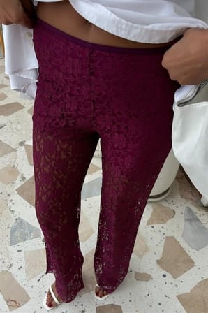 MODA ŞEHRİ İçi Astarlı Dantel Pantolon 0081