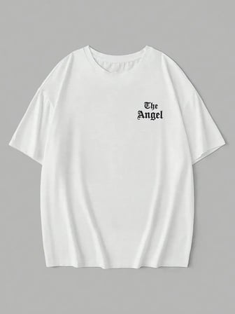 MODA ŞEHRİ Baskılı Oversize Bisiklet Yaka T-shirt - Beyaz