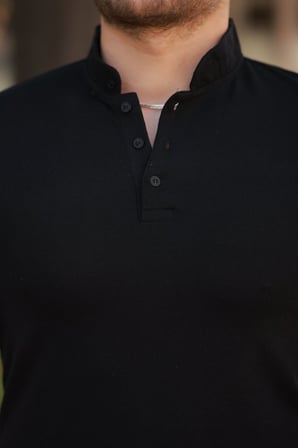 MODA ŞEHRİ Erkek Hakim Yaka Dokuma Pamuklu Kumaş Kısa Kollu T-shirt