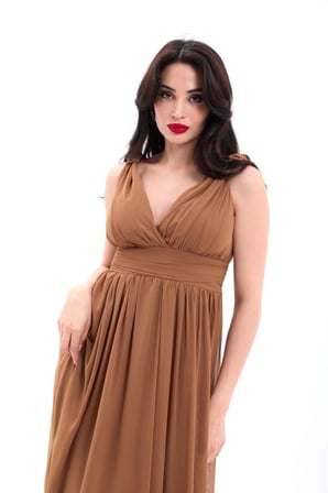 MODA ŞEHRİ 4662 ELBİSE-KAHVE