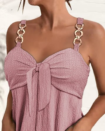 MODA ŞEHRİ Kadın Askı Aksesuarlı önü Bağlama Detay Salopet şort Tulum