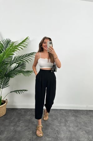 MODA ŞEHRİ Kadın Yüksek Bel Hürrem Pantolon