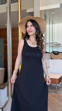 MODA ŞEHRİ Kadın Askılı Yuvarlak Yakalı Viskon Elbise