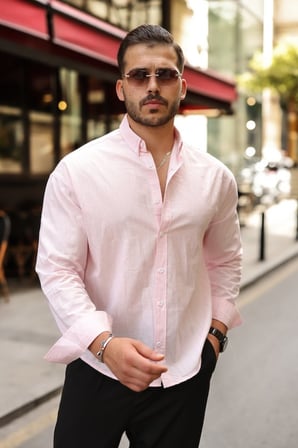 MODA ŞEHRİ Erkek Fresh Keten Gömlek