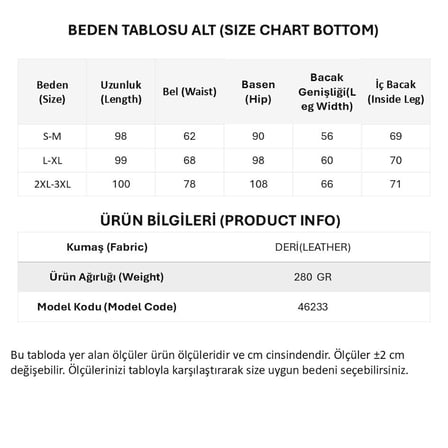 MODA ŞEHRİ Kadın Yüksek Bel Cepli Deri Pantolon