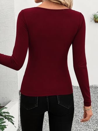 MODA ŞEHRİ Kadın Uzun Kollu Lazer Kesim Dalga Yakalı Dalgıç Bluz