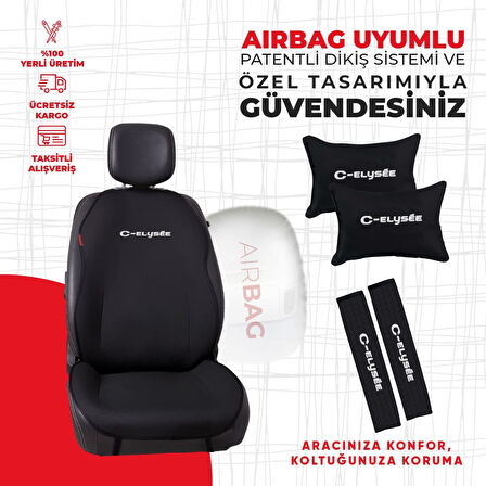 Citroen C-Elysee Nakışlı Minder Seti