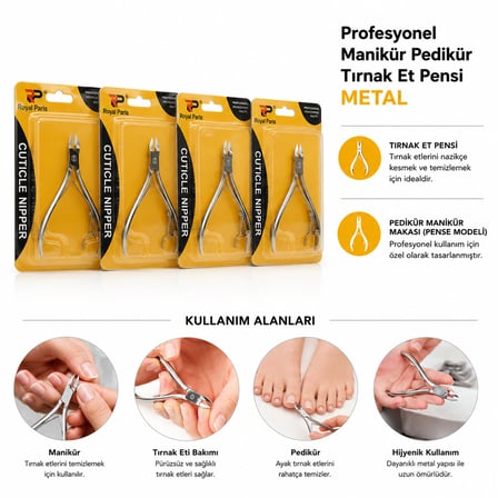 Profesyonel Tırnak Eti Pensi - Manikür Pedikür Makası - Metal