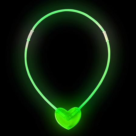 Karanlıkta Yanan Glow Kalp Şekilli Kolye - 6 Adet