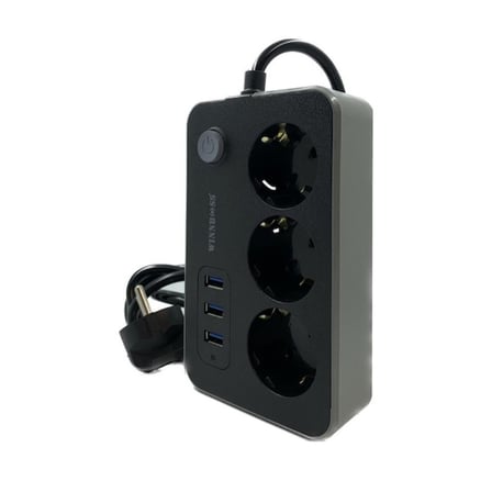 Akım Korumalı 3 Prizli 3 USB Girişli Uzatma Kablosu