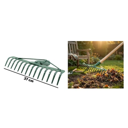 14 Dişli Metal Bahçe Tırmığı - 37 cm Genişlik - Dayanıklı Yapı