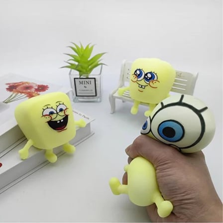 Sünger Bob Tasarımlı Squishy - 12'li Paket - Yumuşak Oyuncak - Farklı Model