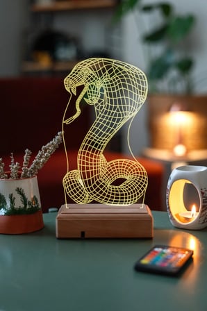 Tasarım Yılan 3d 16 Renk Dekoratif Led Lamba