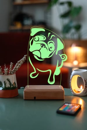 Köpek Pug 16 Renk Gece Lambası